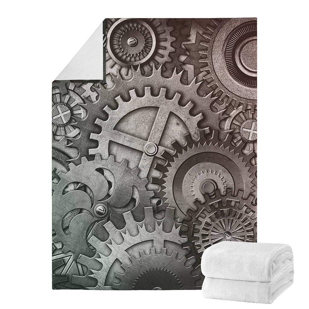 Steampunk Metal Gears Print Blanket