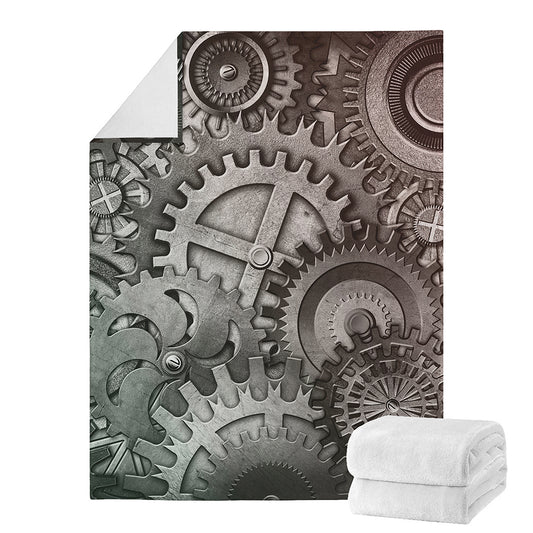 Steampunk Metal Gears Print Blanket