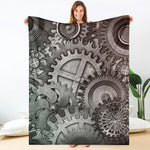 Steampunk Metal Gears Print Blanket