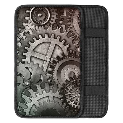 Steampunk Metal Gears Print Car Center Console Cover