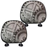 Steampunk Metal Gears Print Car Headrest Covers