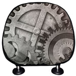 Steampunk Metal Gears Print Car Headrest Covers