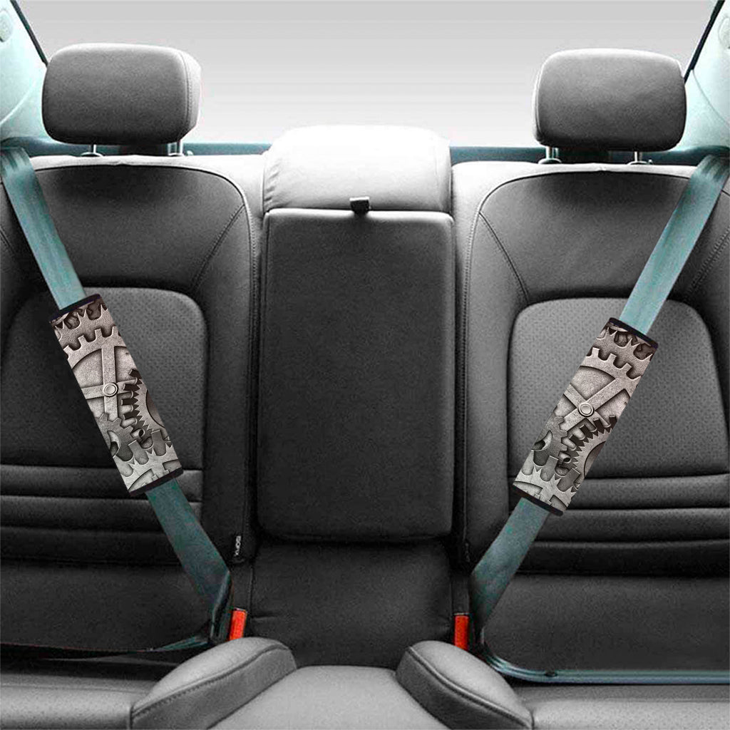 Steampunk Metal Gears Print Car Seat Belt Covers