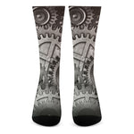 Steampunk Metal Gears Print Crew Socks