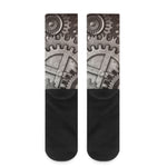 Steampunk Metal Gears Print Crew Socks