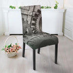Steampunk Metal Gears Print Dining Chair Slipcover
