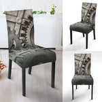 Steampunk Metal Gears Print Dining Chair Slipcover