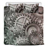 Steampunk Metal Gears Print Duvet Cover Bedding Set