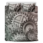 Steampunk Metal Gears Print Duvet Cover Bedding Set