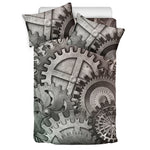 Steampunk Metal Gears Print Duvet Cover Bedding Set
