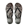 Steampunk Metal Gears Print Flip Flops