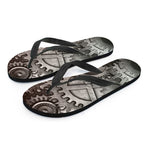 Steampunk Metal Gears Print Flip Flops