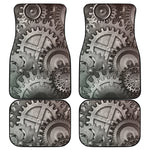 Steampunk Metal Gears Print Front and Back Car Floor Mats