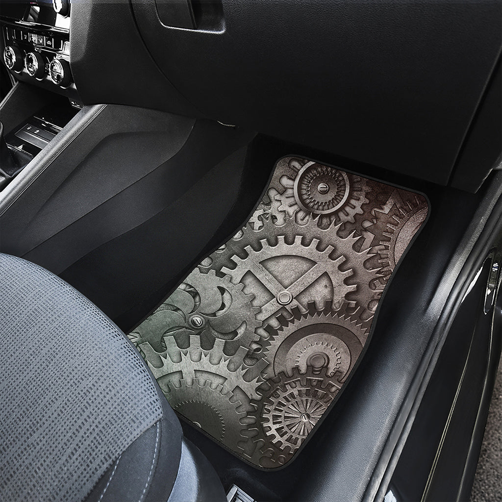 Steampunk Metal Gears Print Front Car Floor Mats
