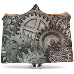 Steampunk Metal Gears Print Hooded Blanket