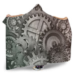 Steampunk Metal Gears Print Hooded Blanket