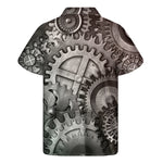 Steampunk Metal Gears Print Men's Short Sleeve Shirt