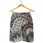 Steampunk Metal Gears Print Men's Shorts