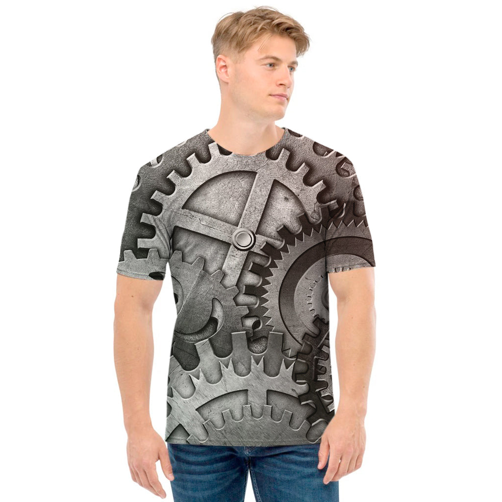 Steampunk Metal Gears Print Men's T-Shirt