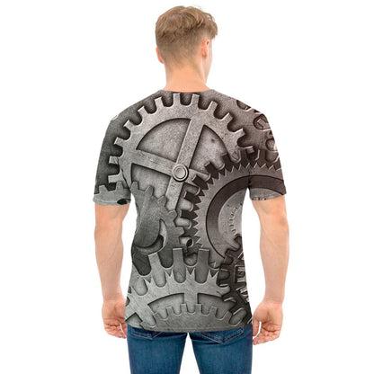 Steampunk Metal Gears Print Men's T-Shirt
