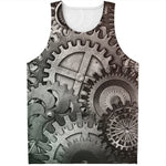 Steampunk Metal Gears Print Men's Tank Top