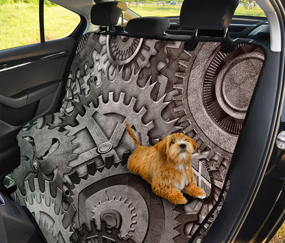 Steampunk Metal Gears Print Pet Car Back Seat Cover