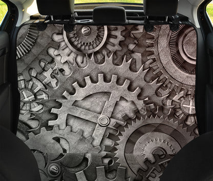 Steampunk Metal Gears Print Pet Car Back Seat Cover