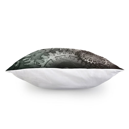 Steampunk Metal Gears Print Pillow Cover