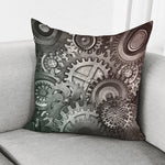 Steampunk Metal Gears Print Pillow Cover