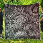Steampunk Metal Gears Print Quilt