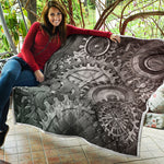 Steampunk Metal Gears Print Quilt