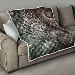Steampunk Metal Gears Print Quilt