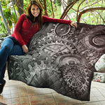 Steampunk Metal Gears Print Quilt