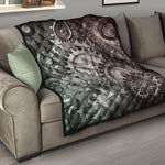 Steampunk Metal Gears Print Quilt