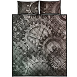 Steampunk Metal Gears Print Quilt Bed Set