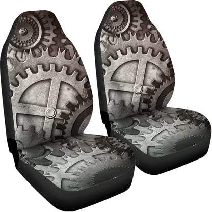 Steampunk Metal Gears Print Universal Fit Car Seat Covers