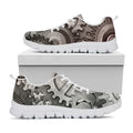 Steampunk Metal Gears Print White Running Shoes