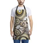 Steampunk Metallic Gears Print Apron