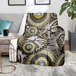 Steampunk Metallic Gears Print Blanket