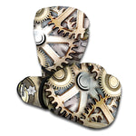 Steampunk Metallic Gears Print Boxing Gloves