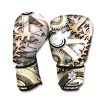 Steampunk Metallic Gears Print Boxing Gloves