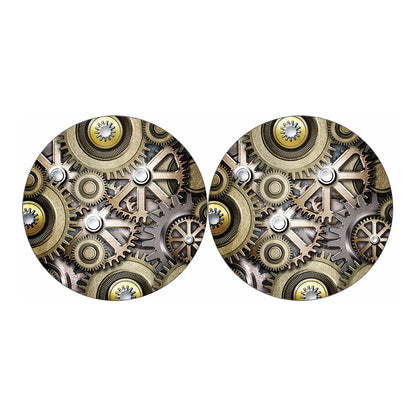 Steampunk Metallic Gears Print Car Coasters