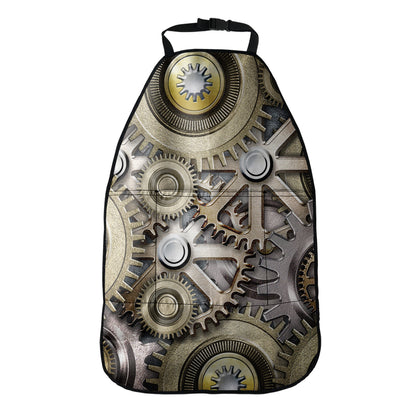 Steampunk Metallic Gears Print Car Seat Organizers