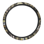 Steampunk Metallic Gears Print Car Steering Wheel Cover