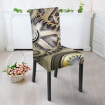 Steampunk Metallic Gears Print Dining Chair Slipcover