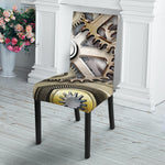 Steampunk Metallic Gears Print Dining Chair Slipcover