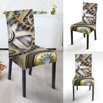 Steampunk Metallic Gears Print Dining Chair Slipcover