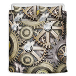 Steampunk Metallic Gears Print Duvet Cover Bedding Set