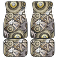 Steampunk Metallic Gears Print Front and Back Car Floor Mats