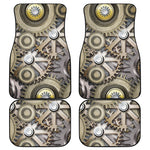 Steampunk Metallic Gears Print Front and Back Car Floor Mats